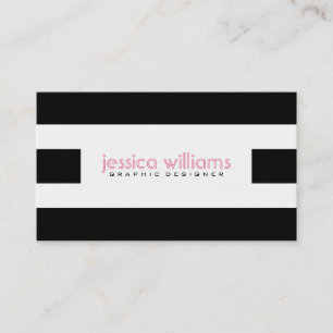 Black And White Stripes Business Card