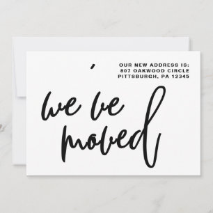 Black and White Stripes Change of Address Announcement