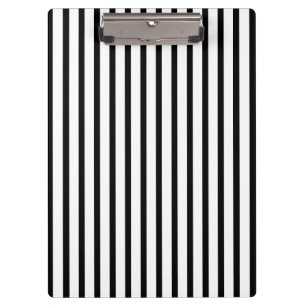 Black and White Stripes Clipboard