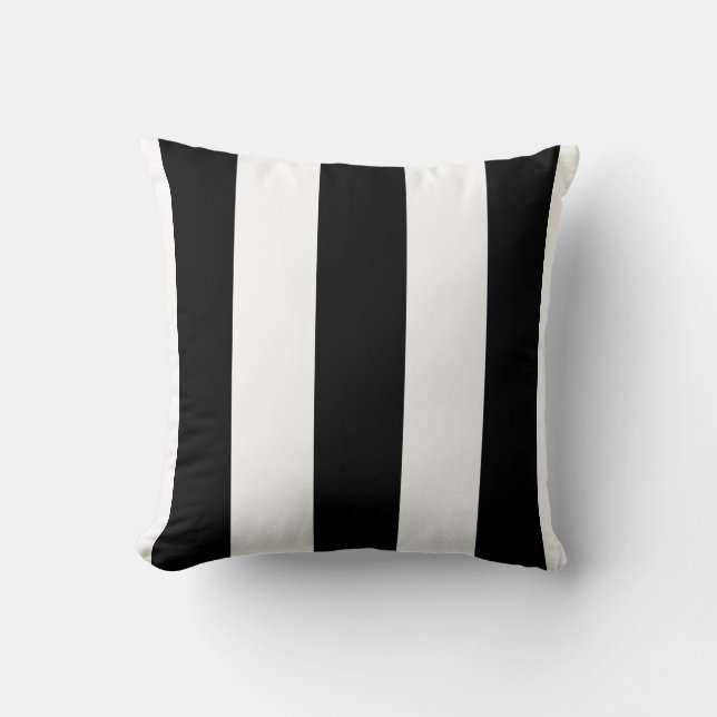 Black And White Stripes Cushion (Front)