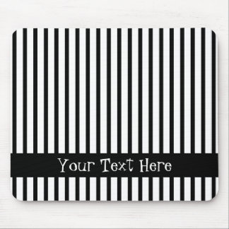 Black and White Stripes Customisable Mouse Mat
