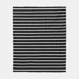 Black and White Stripes Design Fleece Blanket