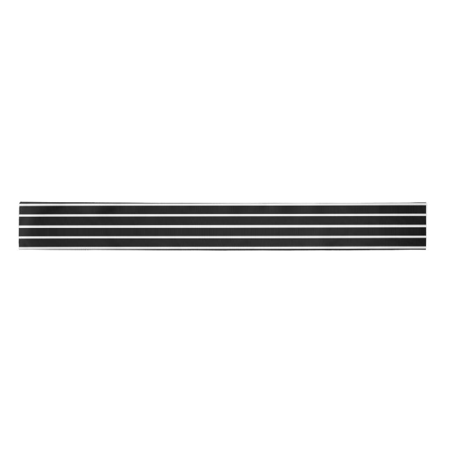 Black and White Stripes Design Satin Ribbon (Front)