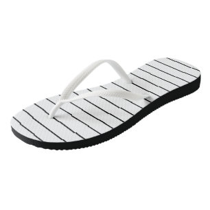 Black and White Stripes Flip Flops