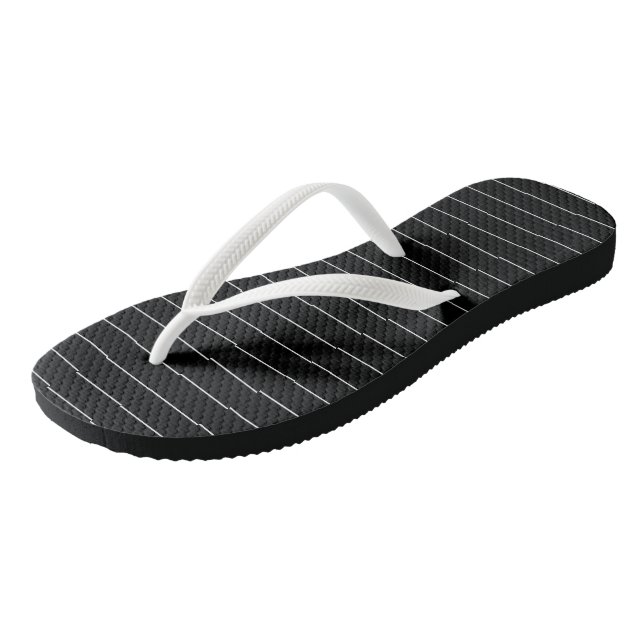 Black and White Stripes Flip Flops (Angled)