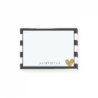 Black and White Stripes Gold Heart