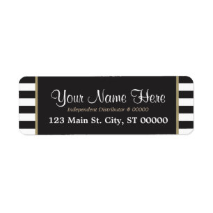 Black and White Stripes - Gold - Labels