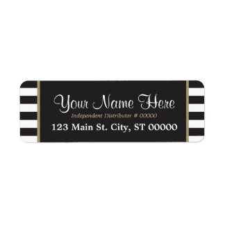 Black and White Stripes - Gold - Labels