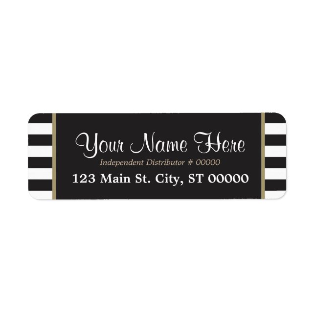 Black and White Stripes - Gold - Labels (Front)