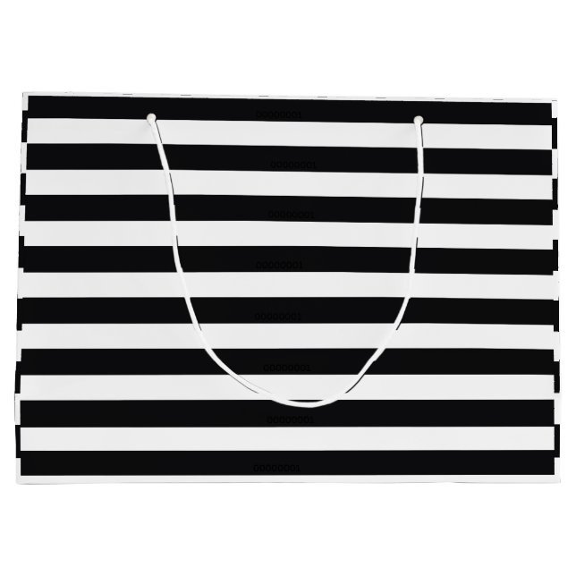 black and white stripes large gift bag (Back)