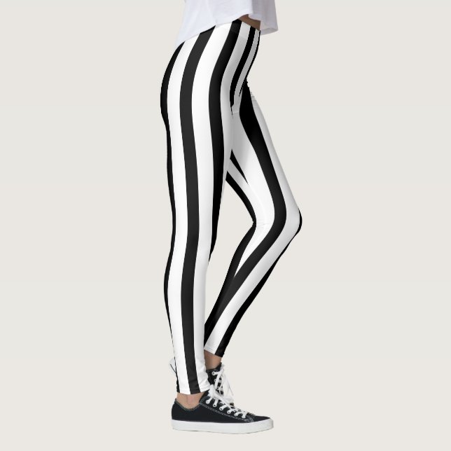 Black and White Stripes Leggings (Right)