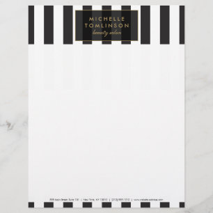 Black and White Stripes Letterhead