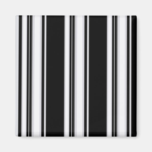 Black and White Stripes Magnet (Front)