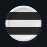 Black and White Stripes Modern Paper Plate<br><div class="desc">Modern and stylish paper plates featuring black and white stripes.</div>