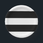Black and White Stripes Modern Paper Plate<br><div class="desc">Modern and stylish paper plates featuring black and white stripes.</div>