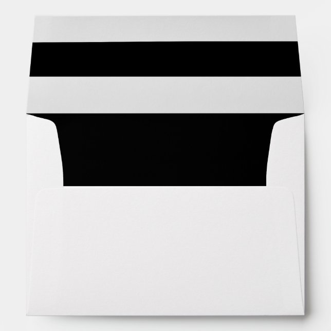 Black and White Stripes Modern Wedding Envelopes (Back (Bottom))