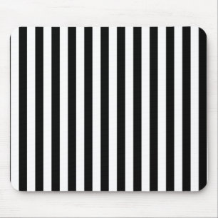 Black and White Stripes Mouse Mat