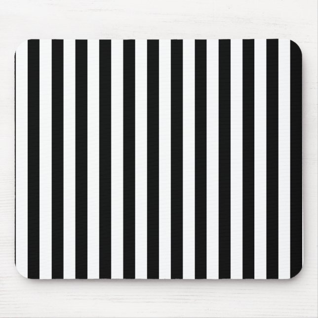 Black and White Stripes Mouse Mat (Front)