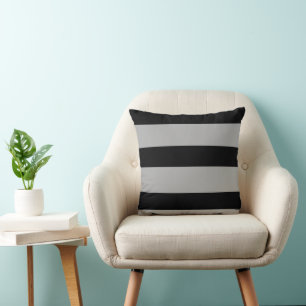 Black and white stripes pattern cushion