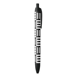 Black and white stripes pattern ink pen