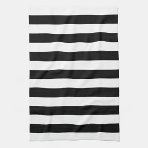 Black and White Stripes Pattern Kitchen Towels