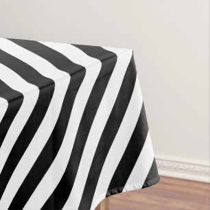 Black and White Stripes Pattern Modern Chic Trendy Tablecloth