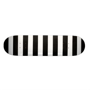 Black and White Stripes Pattern Skateboard