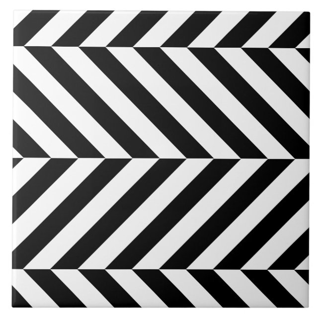 Black and white stripes pattern tile (Front)
