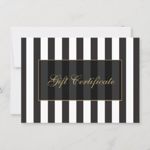 Black and White Stripes Salon Gift Certificate