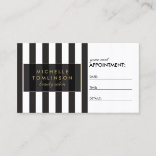 Black and White Stripes Salon III Appointment Card