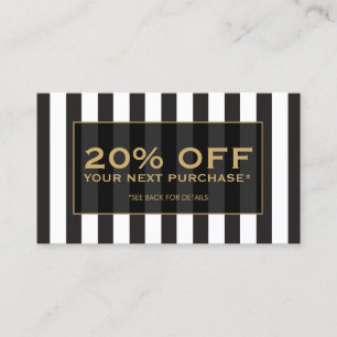 Black and White Stripes Salon III Coupon Card