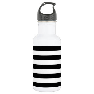 Black and White Stripes, Striped Pattern, Lines 532 Ml Water Bottle