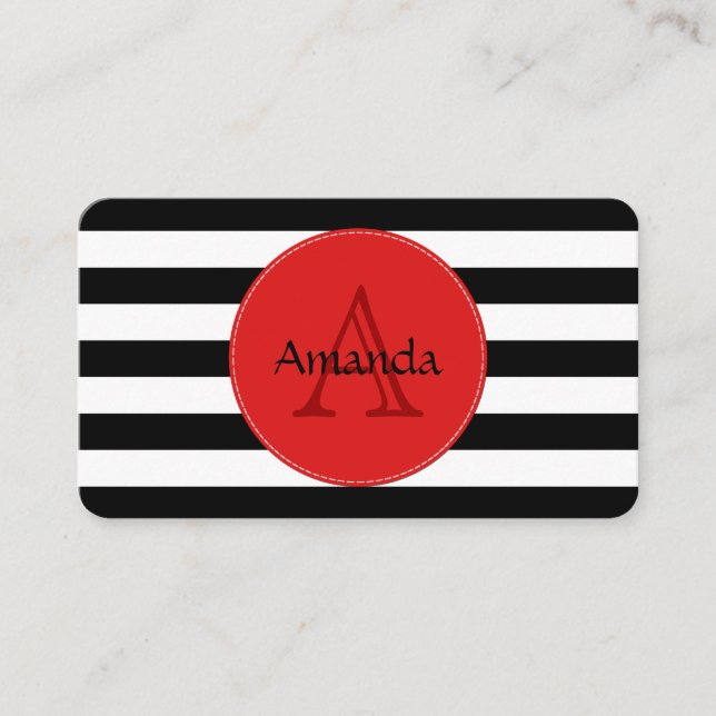 Black and White Stripes, Striped Pattern, Lines Business Card (Front)