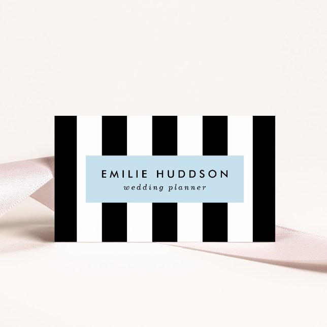 Black and White Stripes, Striped Pattern, Lines Business Card (Creator Uploaded)