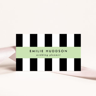 Black and White Stripes, Striped Pattern, Lines Business Card