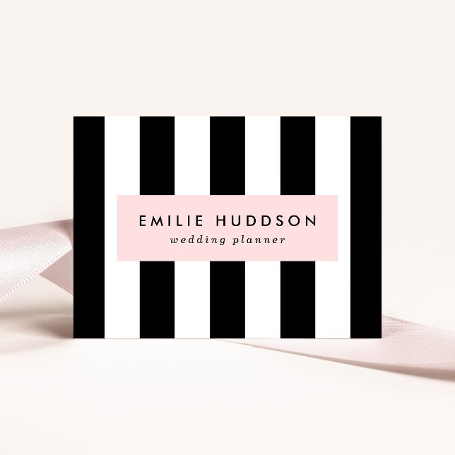Black and White Stripes, Striped Pattern, Lines Business Card (Creator Uploaded)