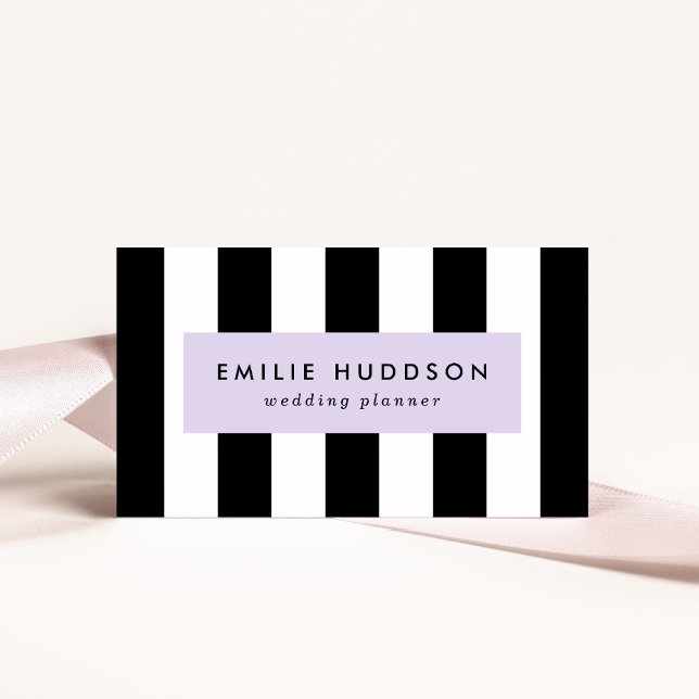Black and White Stripes, Striped Pattern, Lines Business Card (Creator Uploaded)