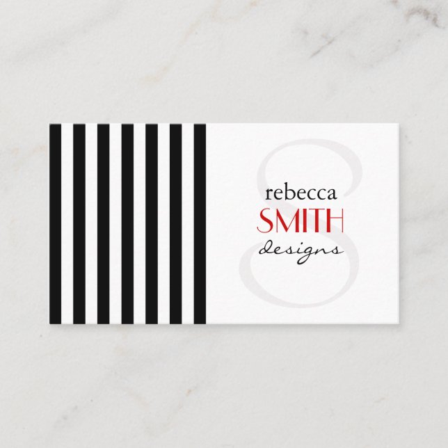 Black and White Stripes, Striped Pattern, Lines Business Card (Front)