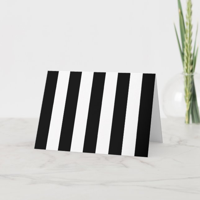 Black and White Stripes, Striped Pattern, Lines Card (Front)