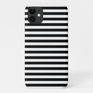 Black and White Stripes, Striped Pattern, Lines iPhone 11 Case