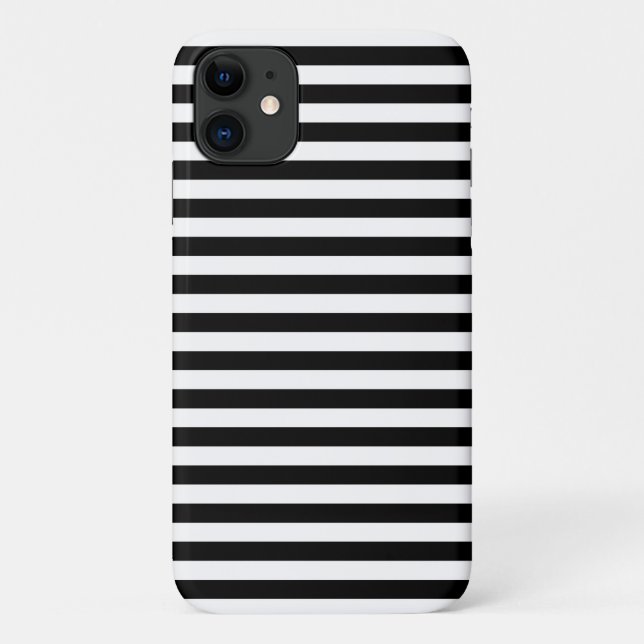 Black and White Stripes, Striped Pattern, Lines Case-Mate iPhone Case (Back)