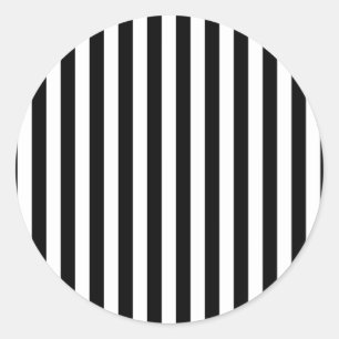 Black and White Stripes, Striped Pattern, Lines Classic Round Sticker