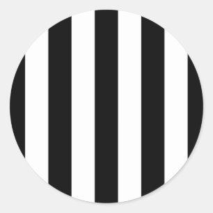 Black and White Stripes, Striped Pattern, Lines Classic Round Sticker