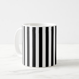 Black and White Stripes, Striped Pattern, Lines Coffee Mug