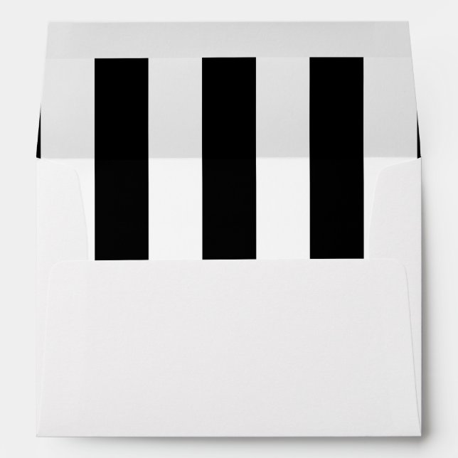 Black and White Stripes, Striped Pattern, Lines Envelopes (Back (Bottom))