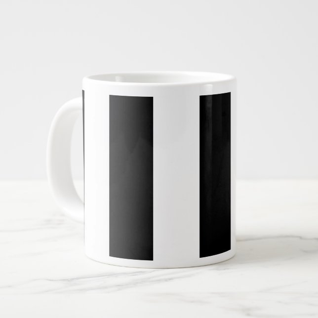 Black and White Stripes, Striped Pattern, Lines Large Coffee Mug (Front Left)