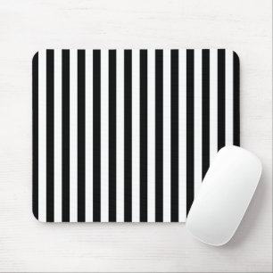 Black and White Stripes, Striped Pattern, Lines Mouse Mat