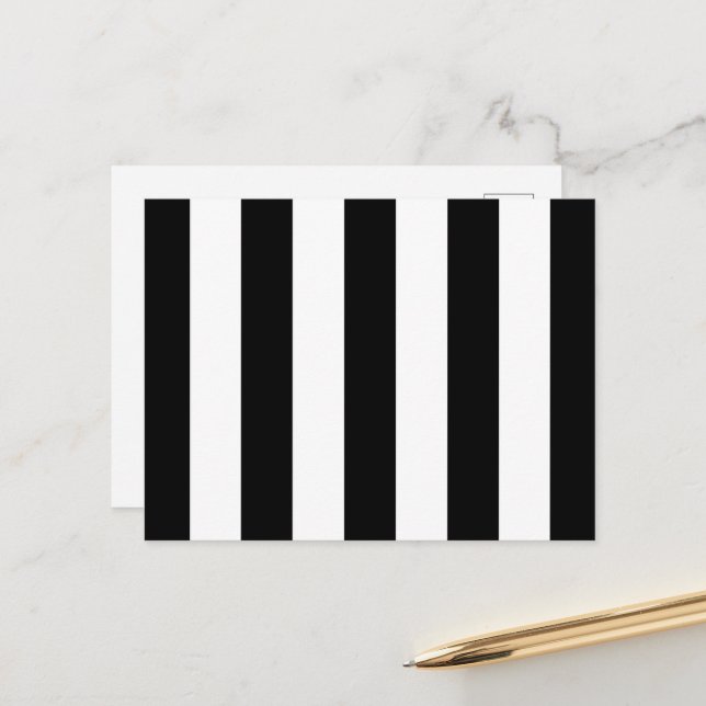 Black and White Stripes, Striped Pattern, Lines Postcard (Front/Back In Situ)