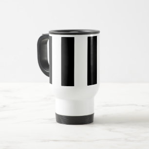 Black and White Stripes, Striped Pattern, Lines Travel Mug