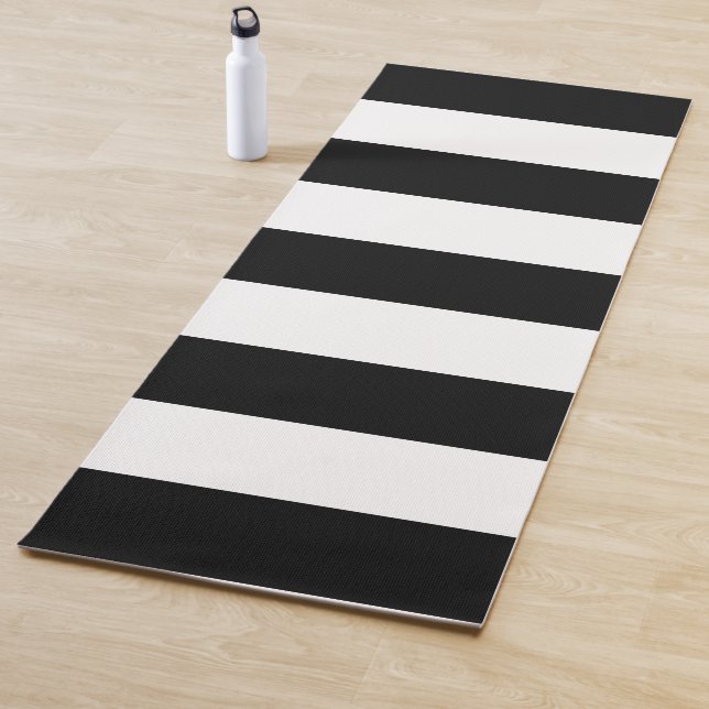 Black and White Stripes, Striped Pattern, Lines Yoga Mat (In Situ)